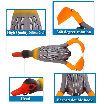 Lure Propeller Flippers Duck Floating Rotating Tractor