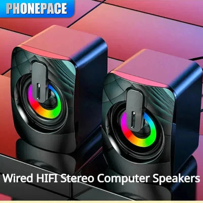 Alto-falante de computador som estéreo com microfone 3.5mm aux home office pc alto-falante para macbook desktop notebook computador alto-falante