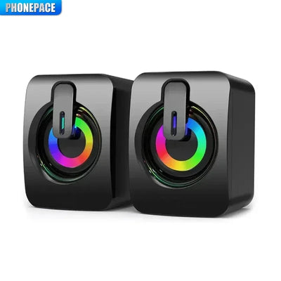 Alto-falante de computador som estéreo com microfone 3.5mm aux home office pc alto-falante para macbook desktop notebook computador alto-falante