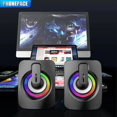 Alto-falante de computador som estéreo com microfone 3.5mm aux home office pc alto-falante para macbook desktop notebook computador alto-falante