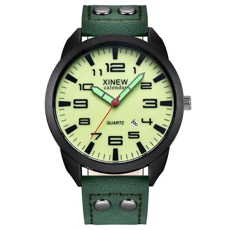 2023 Watch Men Leather Date Casual Analog Quartz Wrist Watch Business Watches Gifts Mature Men Business Watch Top Brand