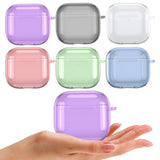 Soft TPU Shockproof Clear Case Cover for Apple AirPods 4 2024 with Carabiner and Anti Fall Protection