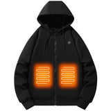 2024 Outdoor Electric USB Heating Sweaters Hoodies Men Women Winter Warm Heated Clothes 5 Area Winter Heating Casual Hoodies