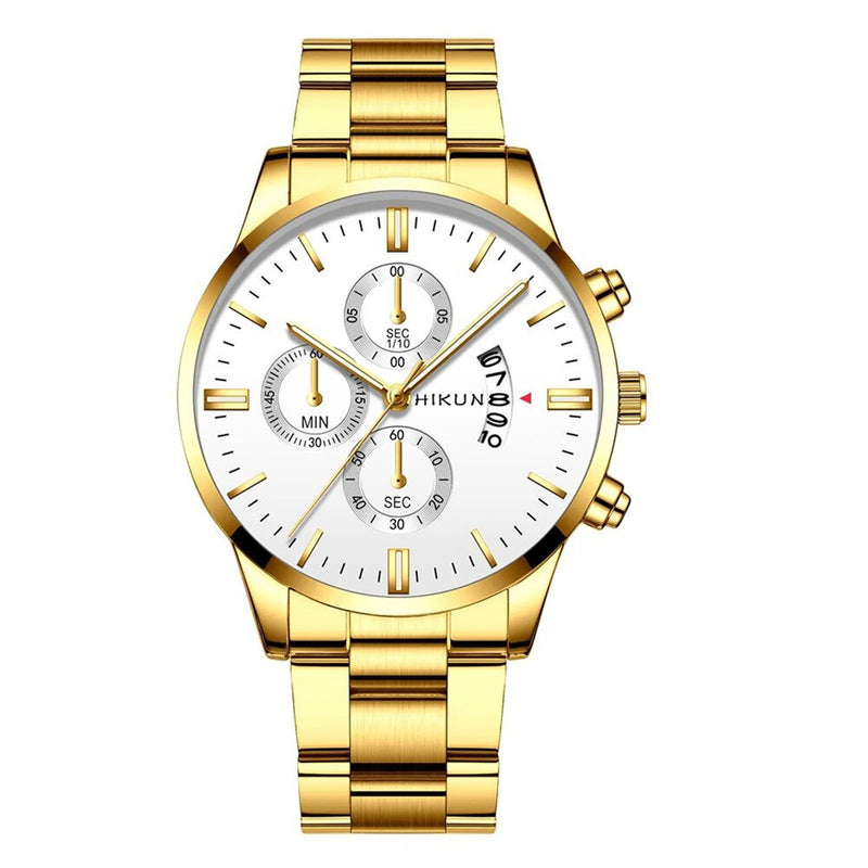 Fashion Mens Watches Luxury Black Stainless Steel Quartz Wrist Watch Man Business Watch For Men Calendar Clock Reloj Hombre