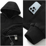 2024 Outdoor Electric USB Heating Sweaters Hoodies Men Women Winter Warm Heated Clothes 5 Area Winter Heating Casual Hoodies