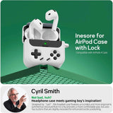 Game-Style Locking Case for AirPods 4 (2024) w/Cleaner Kit - ANC Compatible, Hard Protective Cover for Men & Boys