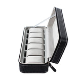 Bymaocar Portable 6 Slot Zipper Watch Case Collector Storage Organizer Home Jewelry Earrings Wrist Watch Box Waterproof