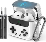 Game-Style Locking Case for AirPods 4 (2024) w/Cleaner Kit - ANC Compatible, Hard Protective Cover for Men & Boys