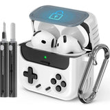 Game-Style Locking Case for AirPods 4 (2024) w/Cleaner Kit - ANC Compatible, Hard Protective Cover for Men & Boys