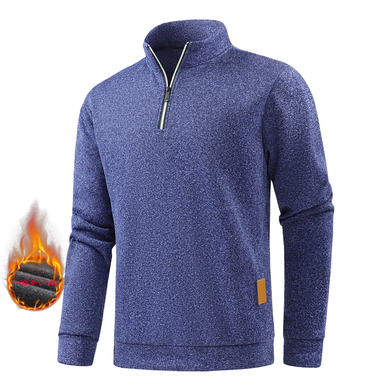 Autumn men's half-zip sweatshirts, long-sleeved solid color pullovers, turtlenecks, streetwear, winter warm jackets, sports coat