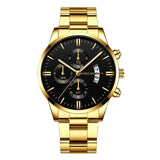 Fashion Mens Watches Luxury Black Stainless Steel Quartz Wrist Watch Man Business Watch For Men Calendar Clock Reloj Hombre
