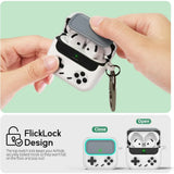 Game-Style Locking Case for AirPods 4 (2024) w/Cleaner Kit - ANC Compatible, Hard Protective Cover for Men & Boys
