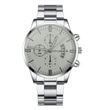 Fashion Mens Watches Luxury Black Stainless Steel Quartz Wrist Watch Man Business Watch For Men Calendar Clock Reloj Hombre