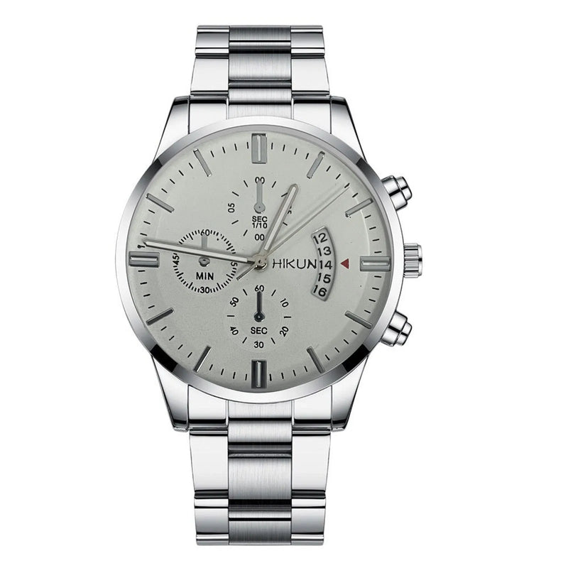 Fashion Mens Watches Luxury Black Stainless Steel Quartz Wrist Watch Man Business Watch For Men Calendar Clock Reloj Hombre