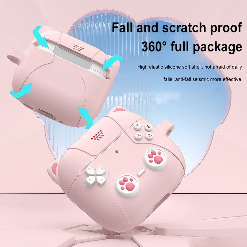 Silicone Earphones Case Protective Cover Front LED Visible Protector Cover Dustproof Earbud Case Cover Skin for AirPods 4 (2024)