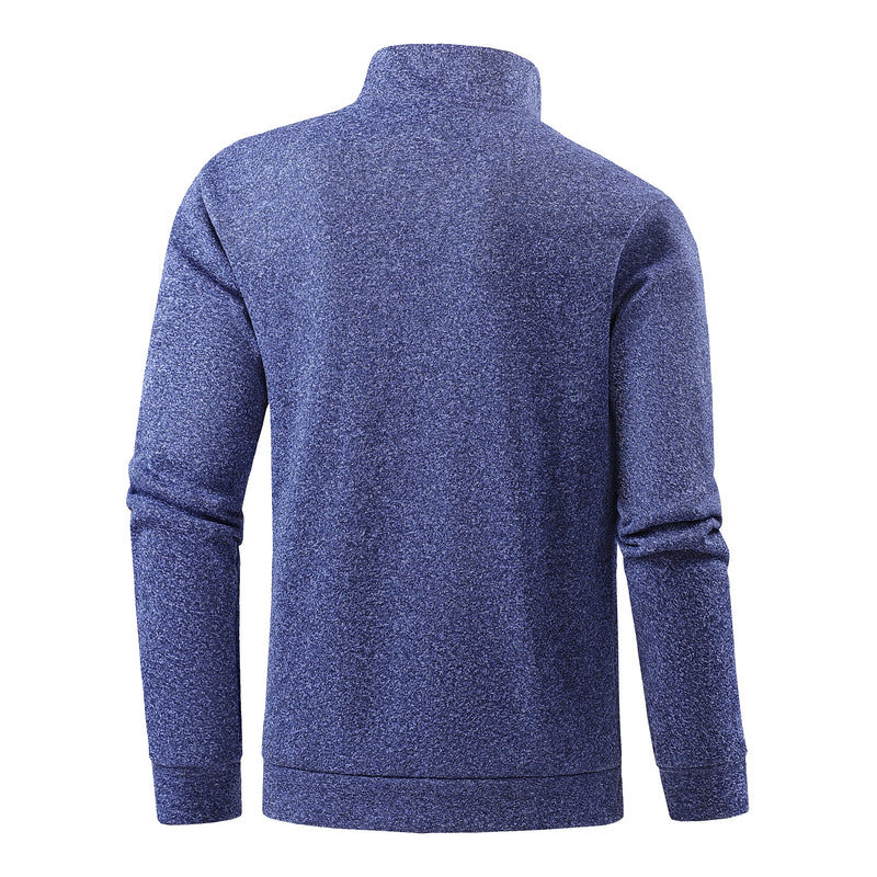 Autumn men's half-zip sweatshirts, long-sleeved solid color pullovers, turtlenecks, streetwear, winter warm jackets, sports coat