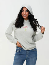 Women s Casual Pullover Hoodies Long Sleeve Floral Print Loose Sweatshirts Streetwear Tops with Embroidered Letters