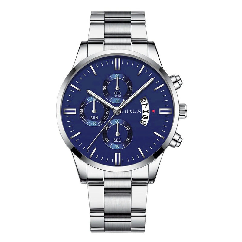 Fashion Mens Watches Luxury Black Stainless Steel Quartz Wrist Watch Man Business Watch For Men Calendar Clock Reloj Hombre