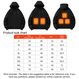 2024 Outdoor Electric USB Heating Sweaters Hoodies Men Women Winter Warm Heated Clothes 5 Area Winter Heating Casual Hoodies