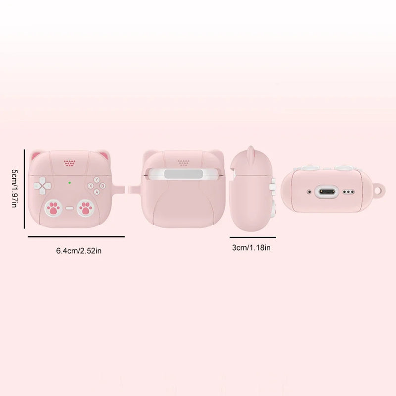 Silicone Earphones Case Protective Cover Front LED Visible Protector Cover Dustproof Earbud Case Cover Skin for AirPods 4 (2024)