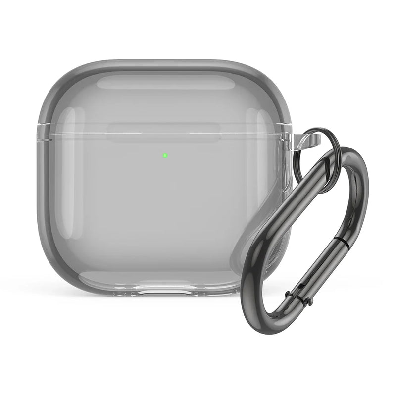Soft TPU Shockproof Clear Case Cover for Apple AirPods 4 2024 with Carabiner and Anti Fall Protection
