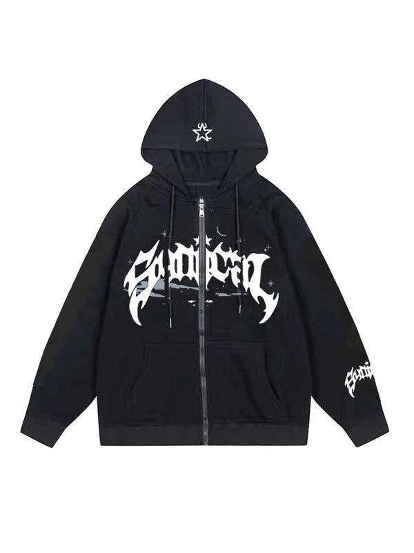 Women s Cute Hoodies Fashion Print Long Sleeve Teen Girl Fall Jacket Casual Clothes Zip-Up Oversized Sweatshirts Coat
