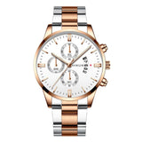 Fashion Mens Watches Luxury Black Stainless Steel Quartz Wrist Watch Man Business Watch For Men Calendar Clock Reloj Hombre