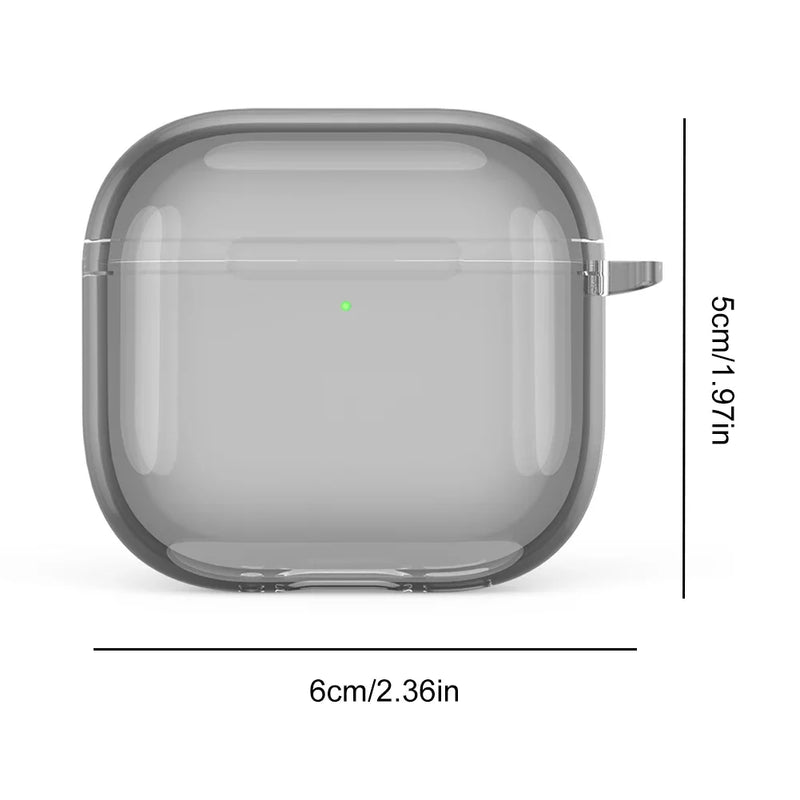 Soft TPU Shockproof Clear Case Cover for Apple AirPods 4 2024 with Carabiner and Anti Fall Protection