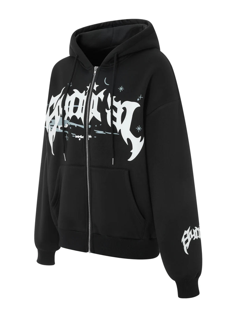 Women s Cute Hoodies Fashion Print Long Sleeve Teen Girl Fall Jacket Casual Clothes Zip-Up Oversized Sweatshirts Coat