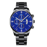 Fashion Mens Watches Luxury Black Stainless Steel Quartz Wrist Watch Man Business Watch For Men Calendar Clock Reloj Hombre