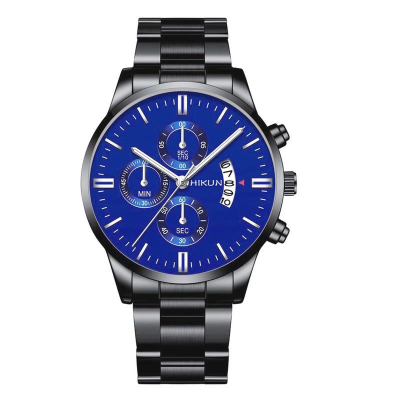 Fashion Mens Watches Luxury Black Stainless Steel Quartz Wrist Watch Man Business Watch For Men Calendar Clock Reloj Hombre