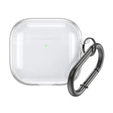 Soft TPU Shockproof Clear Case Cover for Apple AirPods 4 2024 with Carabiner and Anti Fall Protection