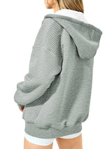 Simple Versatile Zip Up Hoodie Long Sleeve Sweatshirts Fall Outfits Oversized Hoodies Casual Fashion Solid Color Comfy Jackets