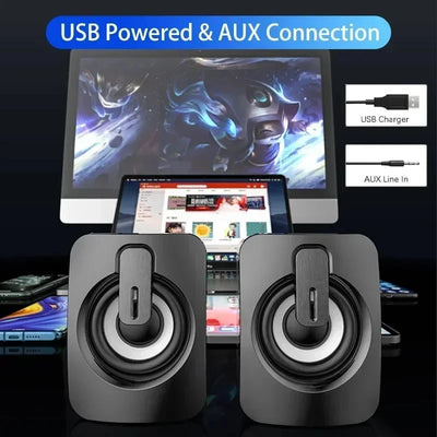 Alto-falante de computador som estéreo com microfone 3.5mm aux home office pc alto-falante para macbook desktop notebook computador alto-falante
