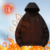 2024 Outdoor Electric USB Heating Sweaters Hoodies Men Women Winter Warm Heated Clothes 5 Area Winter Heating Casual Hoodies