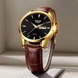 LIGE Classic Quartz Watch for Men Waterproof Leather Strap Calendar Sports Business Men's Quartz Wrist Watch Top Brand Luxury