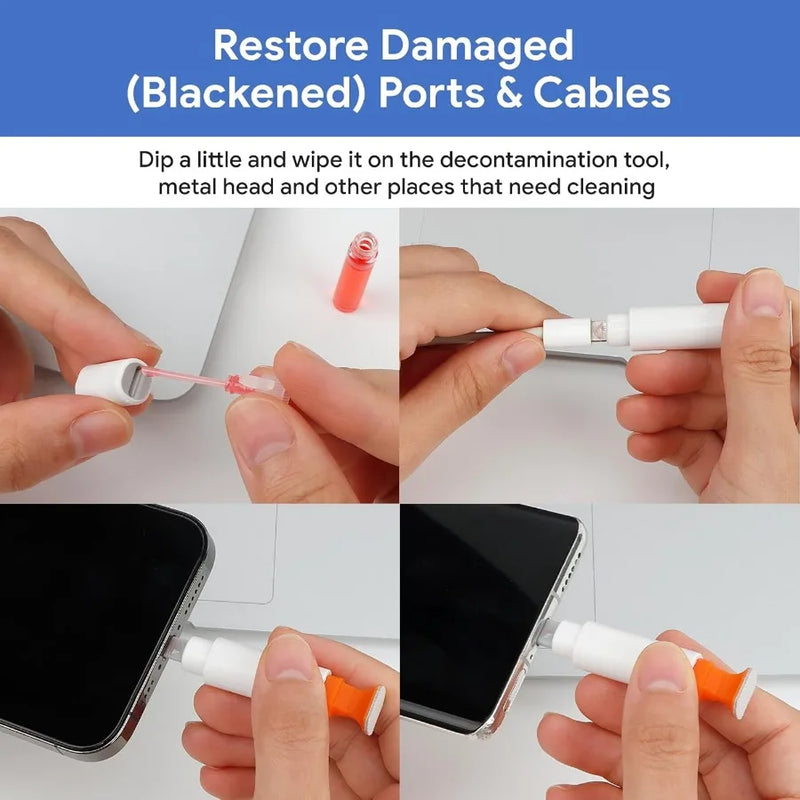 12 in 1 iPhone Cleaning Kit Airpods Cleaning Kit iPad Phone Charging Port Cleaner Repair Restore Tool Multi Cleaner Tool Kit fo