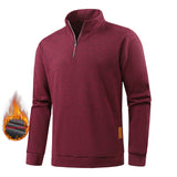 Autumn men's half-zip sweatshirts, long-sleeved solid color pullovers, turtlenecks, streetwear, winter warm jackets, sports coat