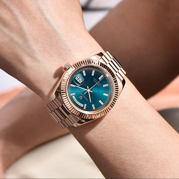 2025 New PAGANI DESIGN DD36 Rose Gold Luxury Men's Watches Mechanical Automatic Wrist Watch For Men AR Sapphire Mirror Man Gift