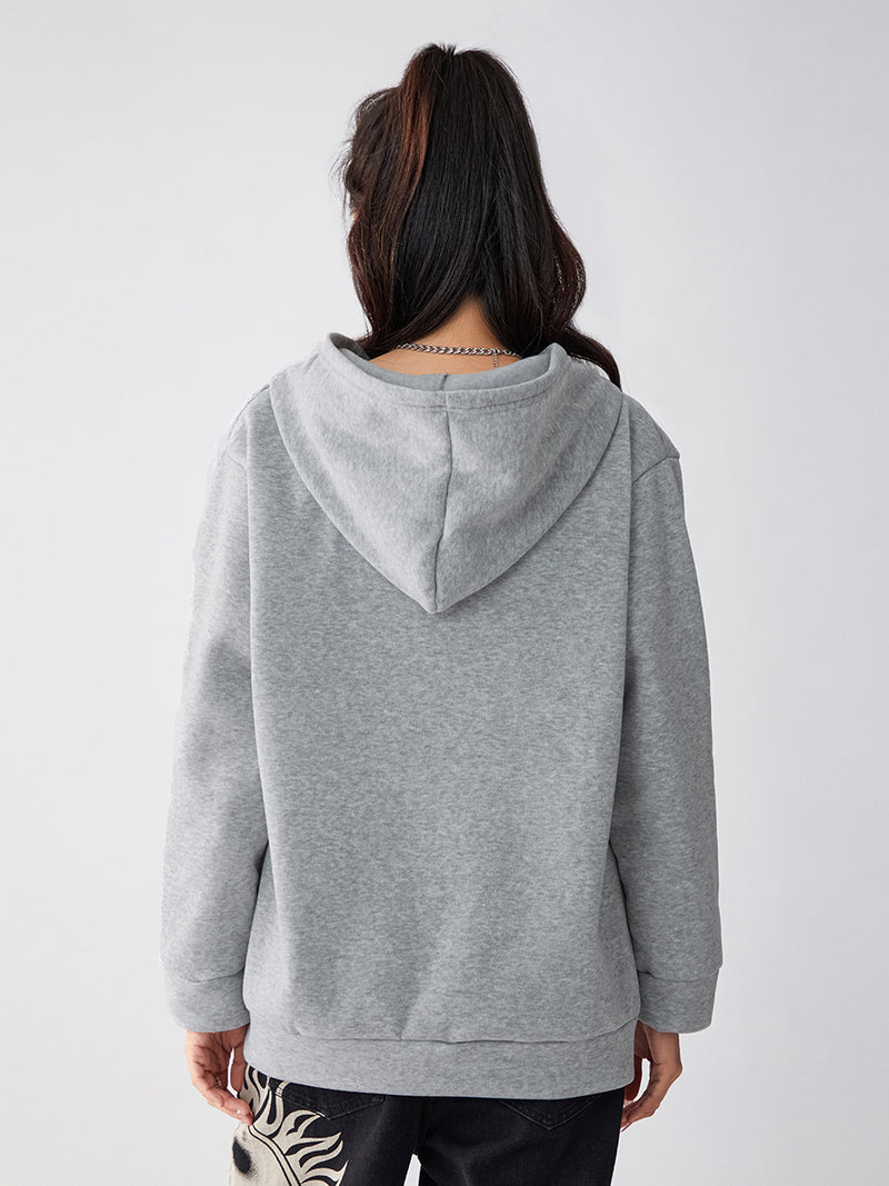 Women s Full Zip Hoodies Vintage Wings Print Long Sleeve Oversized Sweatshirts Grunge Jackets
