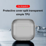 Soft TPU Shockproof Clear Case Cover for Apple AirPods 4 2024 with Carabiner and Anti Fall Protection
