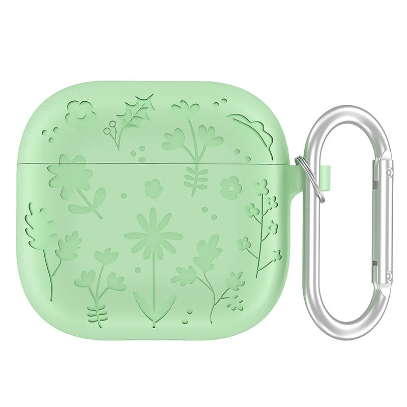 Silicone Earphone Protective Case with Carabiner for AirPods 4 2024 Shockproof and Dustproof Cover