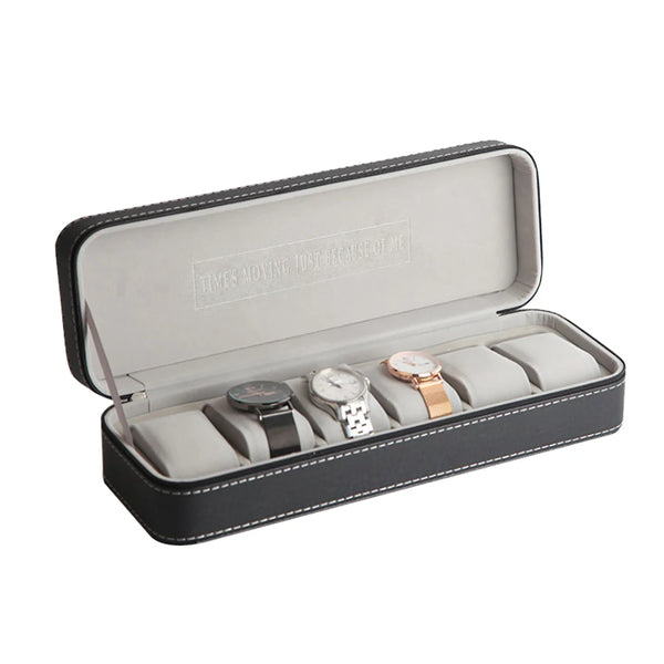 Bymaocar Portable 6 Slot Zipper Watch Case Collector Storage Organizer Home Jewelry Earrings Wrist Watch Box Waterproof