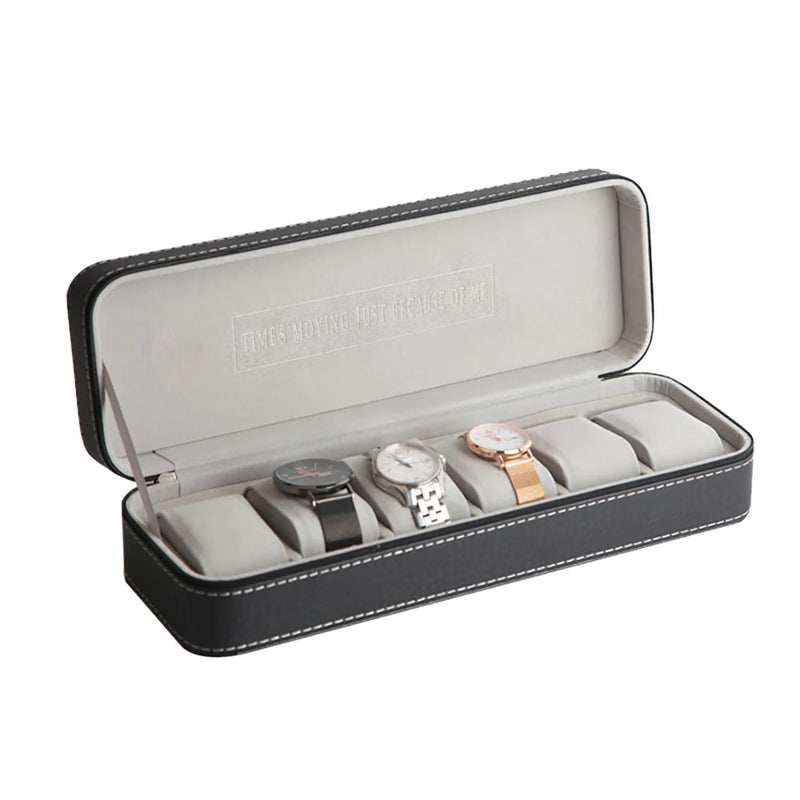 Bymaocar Portable 6 Slot Zipper Watch Case Collector Storage Organizer Home Jewelry Earrings Wrist Watch Box Waterproof