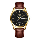 LIGE Classic Quartz Watch for Men Waterproof Leather Strap Calendar Sports Business Men's Quartz Wrist Watch Top Brand Luxury