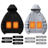 2024 Outdoor Electric USB Heating Sweaters Hoodies Men Women Winter Warm Heated Clothes 5 Area Winter Heating Casual Hoodies