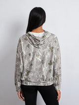 Women’s Oversized Hoodies Fashion Long Sleeve Leaf Print Baggy Sweatshirts Streetwear