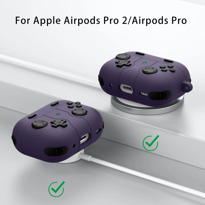 Controller Shaped Protective Cover Shell Replacements Accessories for Apple Airpods Pro 2/Pro Anti-fall Silicone Protective Case
