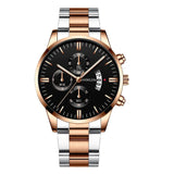 Fashion Mens Watches Luxury Black Stainless Steel Quartz Wrist Watch Man Business Watch For Men Calendar Clock Reloj Hombre