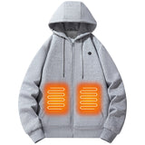 2024 Outdoor Electric USB Heating Sweaters Hoodies Men Women Winter Warm Heated Clothes 5 Area Winter Heating Casual Hoodies